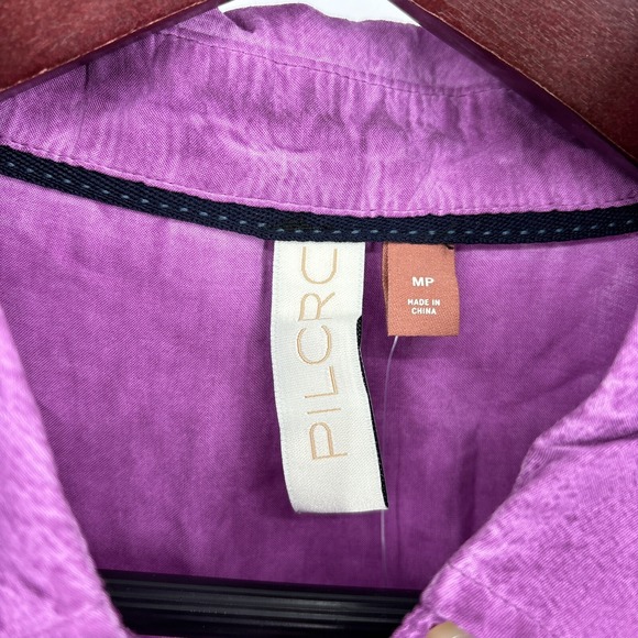 PILCRO Anthropologie Womens Relaxed Joelle Button Down Shirt Sz PM Mulberry NEW - Picture 7 of 12